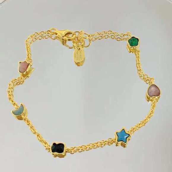 TOUS Glory Bracelet in Silver Vermeil with five Gemstones